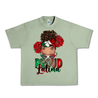 Oil Green Proud Latina messy bun Urban Heavy Tee - RanaPortraitStore