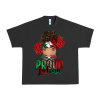 Pigment Black Proud Latina messy bun Urban Heavy Tee - RanaPortraitStore