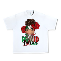 White Proud Latina messy bun Urban Heavy Tee - RanaPortraitStore