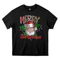 Black festive santa claus greeting Heavy Core Tee - CowhideDigitalArt