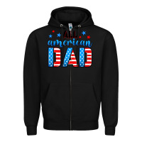 Black All American dad Zipper Hoodie - Neo Western