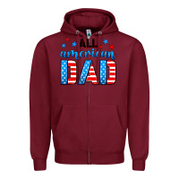 Burgundy All American dad Zipper Hoodie - Neo Western
