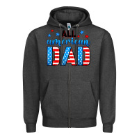 Charcoal Heather All American dad Zipper Hoodie - Neo Western