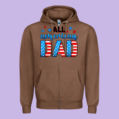 All American Dad Zipper Hoodie Designed By Neo Western