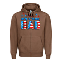 Chestnut All American dad Zipper Hoodie - Neo Western