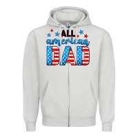 Dove Grey All American dad Zipper Hoodie - Neo Western