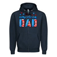 Navy All American dad Zipper Hoodie - Neo Western