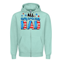 Seafoam All American dad Zipper Hoodie - Neo Western
