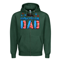 Sports Green All American dad Zipper Hoodie - Neo Western