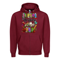 Burgundy School driver bus Zipper Hoodie - CowhideDigitalArt