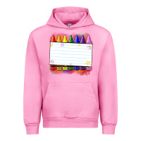 Fuchsia Pink crayons add your text Urban Hoodie - NancyCooperArtShop