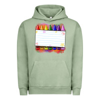Pigment Oil Green crayons add your text Urban Hoodie - NancyCooperArtShop