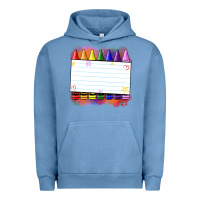 Pigment Pebble Blue crayons add your text Urban Hoodie - NancyCooperArtShop
