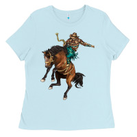 Baby Blue western horse rodeo Ladies Tee - BarkalooDesign