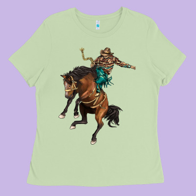 Western Horse Rodeo Ladies Tee Designed By Barkaloodesign