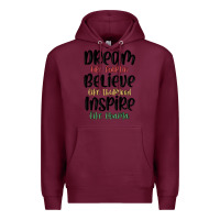 Burgundy dream like martin believe like thurgood inspire li Premium Hoodie - MaliasSmallBusiness