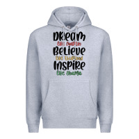 Heather Grey dream like martin believe like thurgood inspire li Premium Hoodie - MaliasSmallBusiness