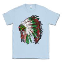 Dusty Blue christmas indian feather headdress Classic Tee - RanaPortraitStore