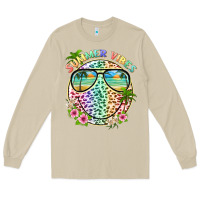 Mushroom summer vibes with smile face and leopard Long Sleeve Tee - texasbilliewilder