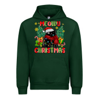 Forest Green meowy christmas black cat Urban Hoodie - MaliasSmallBusiness