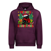 Mauve Wine meowy christmas black cat Urban Hoodie - MaliasSmallBusiness