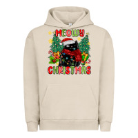 Pigment French Oak meowy christmas black cat Urban Hoodie - MaliasSmallBusiness