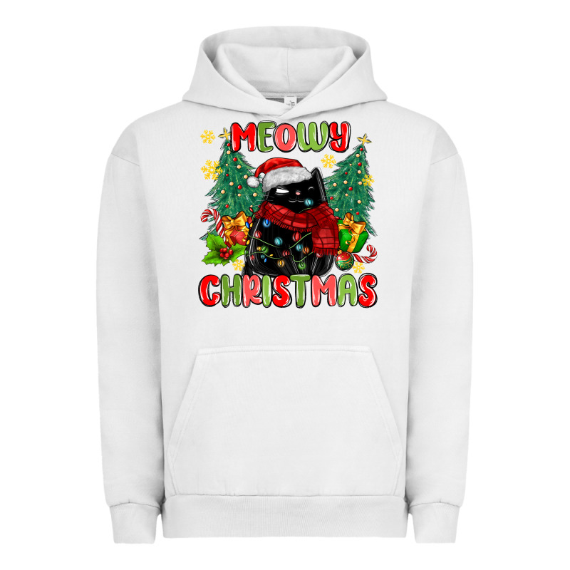 Meowy Christmas Black Cat Urban Hoodie by MaliasSmallBusiness | Teevron