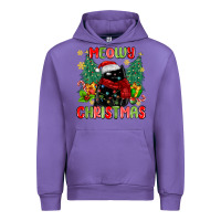 Tulip meowy christmas black cat Urban Hoodie - MaliasSmallBusiness