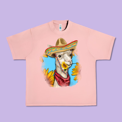Sombrero Llama Urban Heavy Tee Designed By Ranaportraitstore