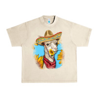 Sandshell Sombrero Llama Urban Heavy Tee - RanaPortraitStore