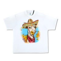 White Sombrero Llama Urban Heavy Tee - RanaPortraitStore