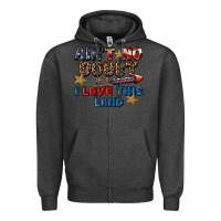 Charcoal Heather Ain't no doubt i love this land 4th of july Zipper Hoodie - CowGirlArtShop