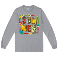 Heather Grey summer with fruit Long Sleeve Tee - texasbilliewilder