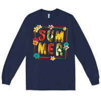 Navy summer with fruit Long Sleeve Tee - texasbilliewilder