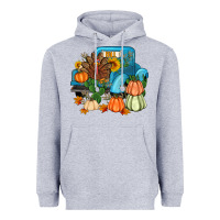 Heather Grey Thanksgiving turkey truck Heavyweight Hoodie - Artiststas