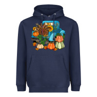 Navy Thanksgiving turkey truck Heavyweight Hoodie - Artiststas