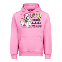 Fuchsia Pink dead inside but it's christmas Urban Hoodie - MaliasSmallBusiness