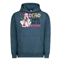 Pigment Midnight Navy dead inside but it's christmas Urban Hoodie - MaliasSmallBusiness