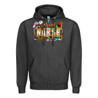 Charcoal Heather school nurse Zipper Hoodie - CowhideDigitalArt