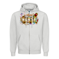 Dove Grey school nurse Zipper Hoodie - CowhideDigitalArt