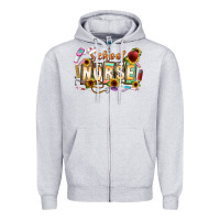 Heather Grey school nurse Zipper Hoodie - CowhideDigitalArt