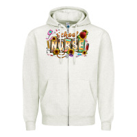 Oatmeal Heather school nurse Zipper Hoodie - CowhideDigitalArt