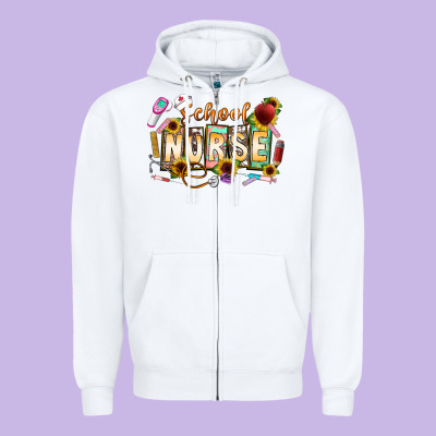 School Nurse Zipper Hoodie Designed By Cowhidedigitalart