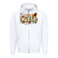 White school nurse Zipper Hoodie - CowhideDigitalArt
