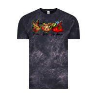 Cloud Black peace love Christmas Vintage Tee - BarkalooDesign
