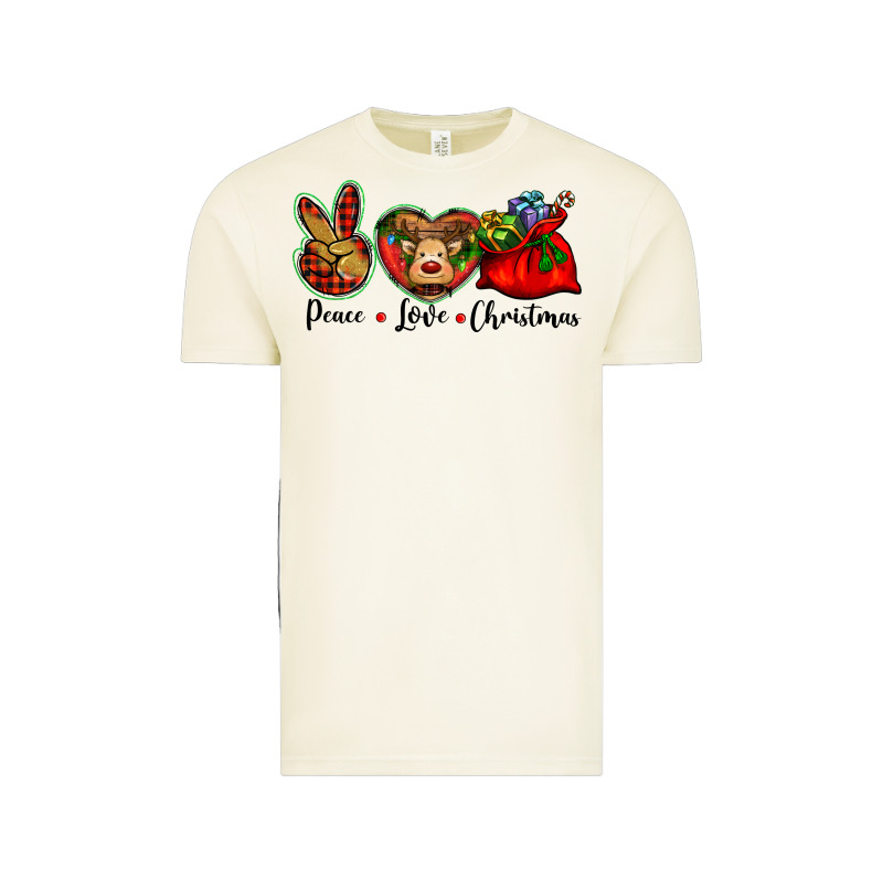 Peace Love Christmas Vintage Tee by BarkalooDesign | Teevron