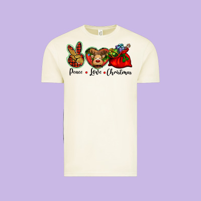 Peace Love Christmas Vintage Tee Designed By Barkaloodesign