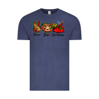 Vintage Denim peace love Christmas Vintage Tee - BarkalooDesign