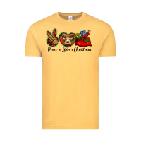 Vintage Mustard peace love Christmas Vintage Tee - BarkalooDesign