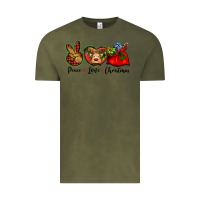 Vintage Olive peace love Christmas Vintage Tee - BarkalooDesign